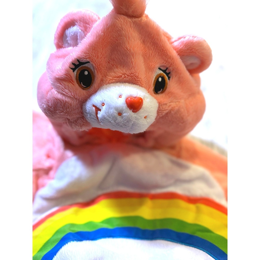 Care Bears‎ Pink Rainbow Heart Fleece Pajama Costume Onesie 3T 4T